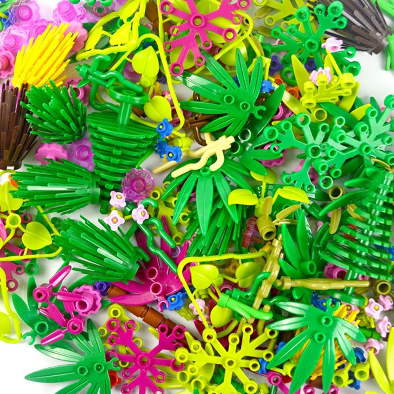 MOC растения Трава цветок строительные блоки город улица вид сад DIY аксессуары