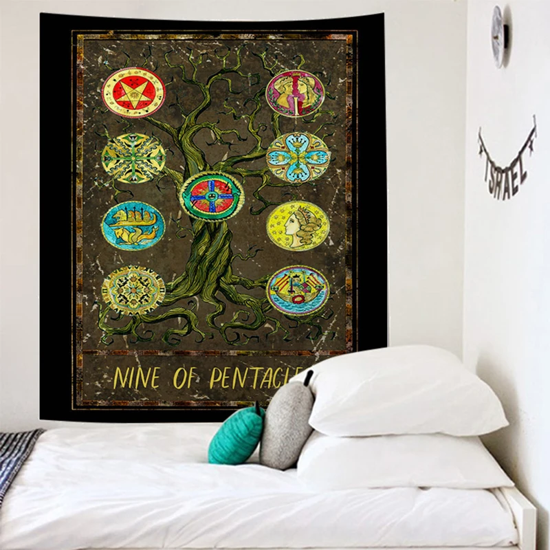Тапиз Таро Пентакль гобелен большая стена ткань одеяло хиппи Мандела Настенный