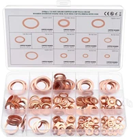 280pcs m5 m20 copper washers 12 sizes o ring copper gaskets set sealing washer flat ring seal kit hardware tools for crush