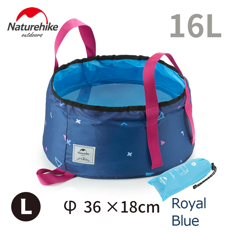 16L Royal Blue NatureHike NH18L010-P складной умывальник ведро умывальник Кемпинг воды горшок мешок контейнер для автомобиля Рыбалка - Цвет: 16L Royal Blue