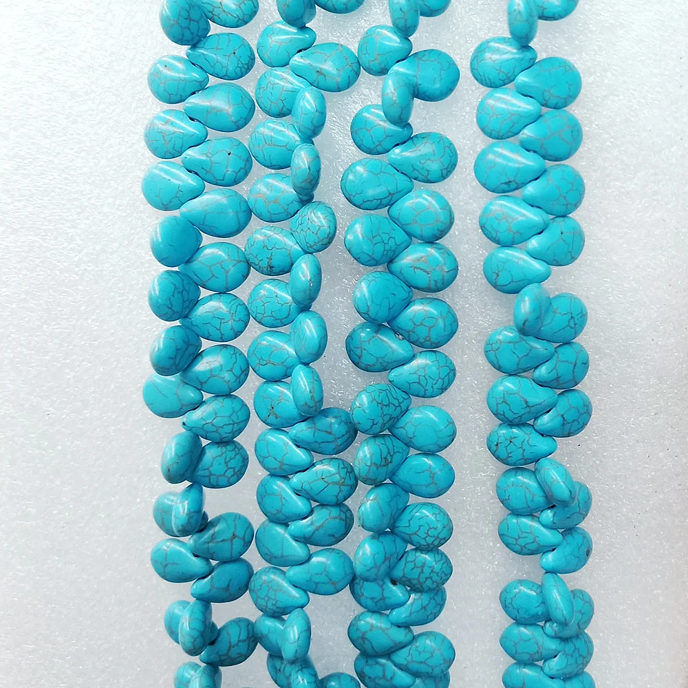 Бусины из натурального полудрагоценного камня бирюзовые плоские свободные 10 18 м