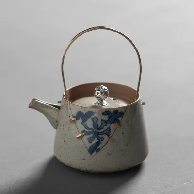 

Ceramic Vintage Teapots Chinese Kettle Handmade Handle with Filter Sencha Tea Teapots Juego De Te Kitchen Products DB60CH