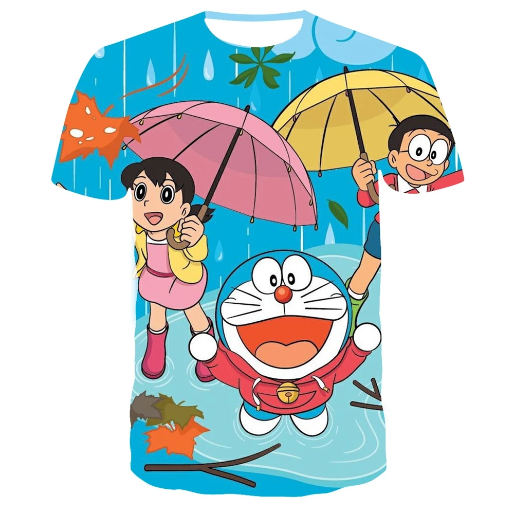 Doraemon аниме 3D Футболка с принтом Летняя мужская и женская футболка harajuku оверсайз