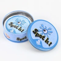 new spot card game table board game for dobbles kids spot cards it has metal tin box basic english toys