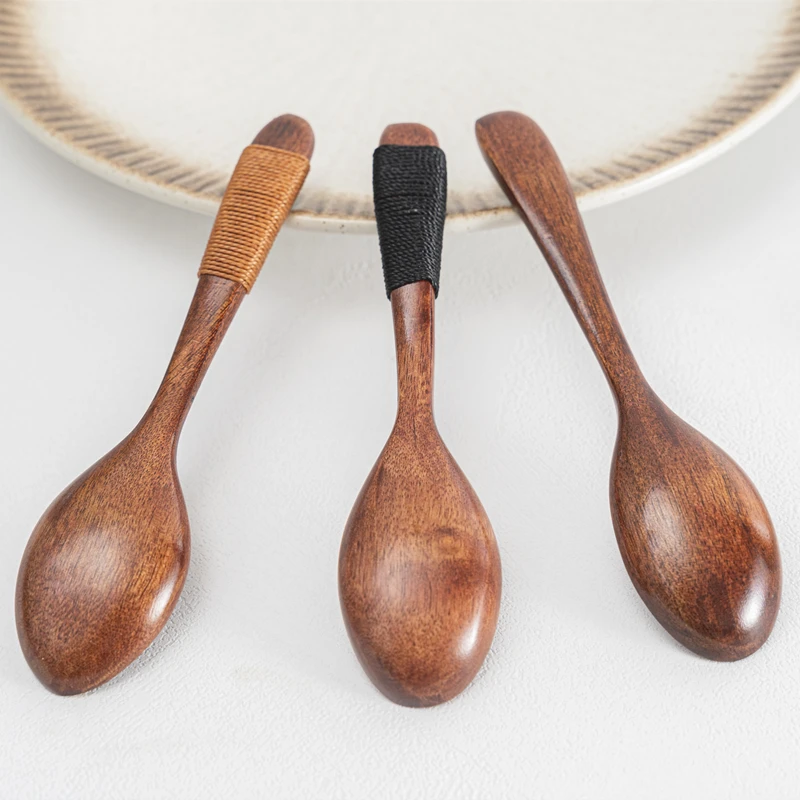 Hemu Life Wooden Japanese-style Environmental Tableware Cooking Honey Coffee Mixing Spoon Non-slip | Дом и сад