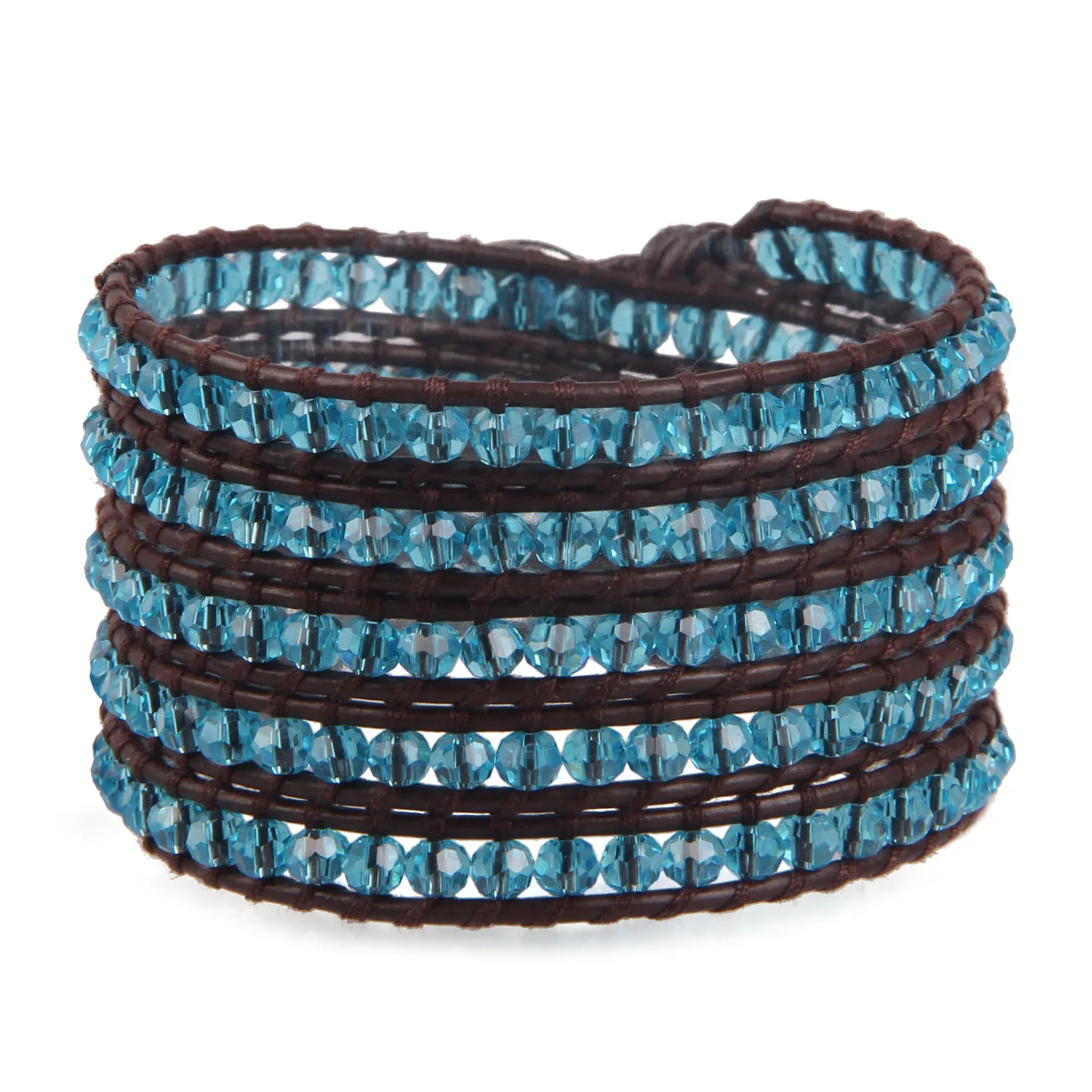 KELITCH Шарм морской Голубой Кристалл бусины браслеты модные дружбы 5 обёрточная