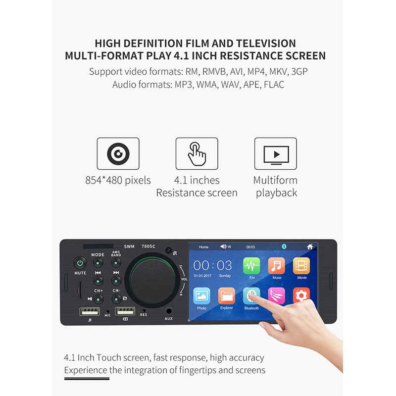 M2 автомобильный Радио авторадио плеер 12V Bluetooth аудио mp3-плеер телефон зарядка Usb