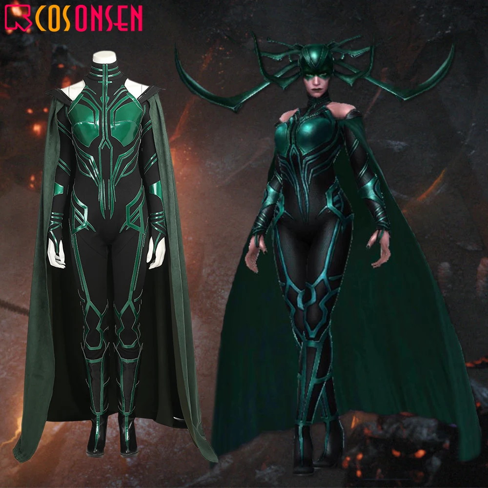 Hela костюм для косплея Тор Ragnarok Hela косплей для взрослых женщин необычный плащ-комбинезон для Хэллоуина на заказ COSPLAYONSEN