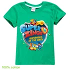 Красная рубашка для мальчиков и девочек, мультяшный супер костюм, детская одежда для малышей, футболка для мальчиков, удобная одежда