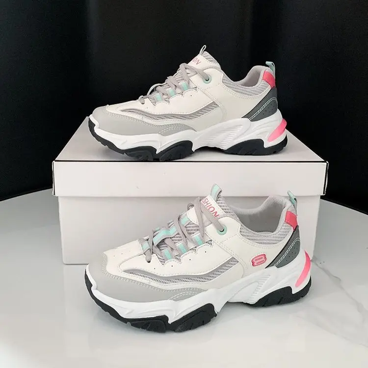 

2021 Mesh Daddy Shoes Women's All-Match Platform Sneakers New Autumn and Winter Women's Shoes