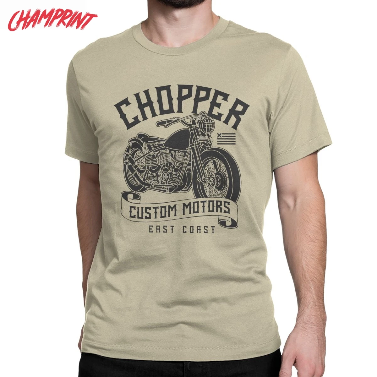 Мужская футболка из чистого хлопка с коротким рукавом для мотоциклистов | одежда