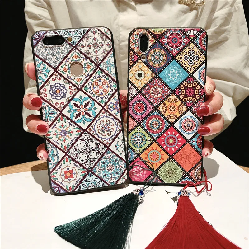чехол на айфон 7 Ремешок запястье для IPhone X XR XSMAX телефона Ретро узор браслет с
