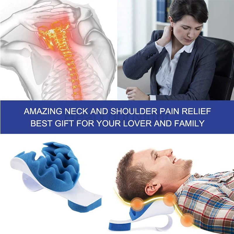 Ортопедическая подушка для поддержки шеи и плеч расслабляющая синяя губка