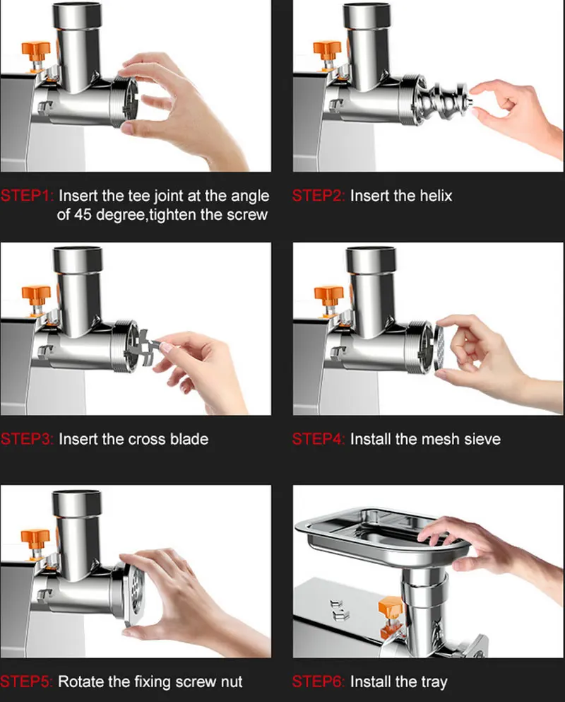 Электрическая мясорубка из нержавеющей стали 600 Вт колбасная машина 220 В