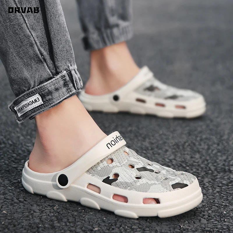 Mens Sandals Summer Classic Slip-On Breathable Hole Shoes Soft Comfortable Beach Men Gladiator Flat Casual | Обувь