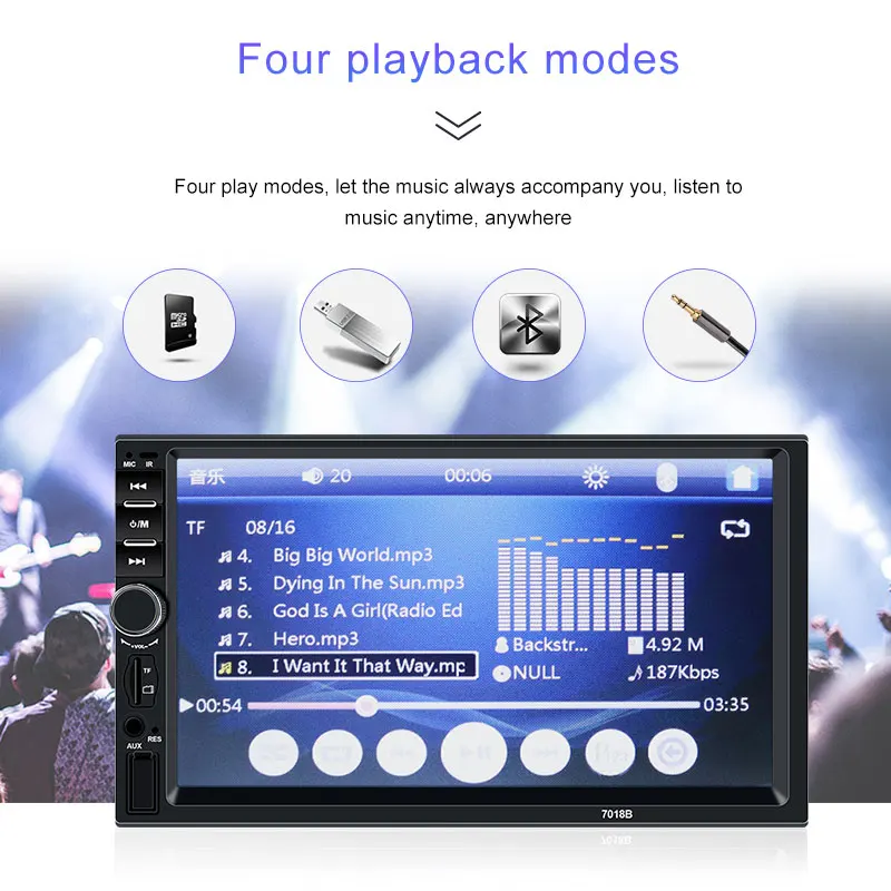 Автомагнитола 2 din универсальные модели автомобилей сенсорный экран 7 дюймов