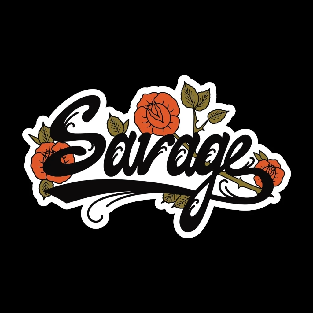 S50934 #13 см/17 см Индивидуальная ПВХ наклейка SAVAGE ROSES Водонепроницаемая