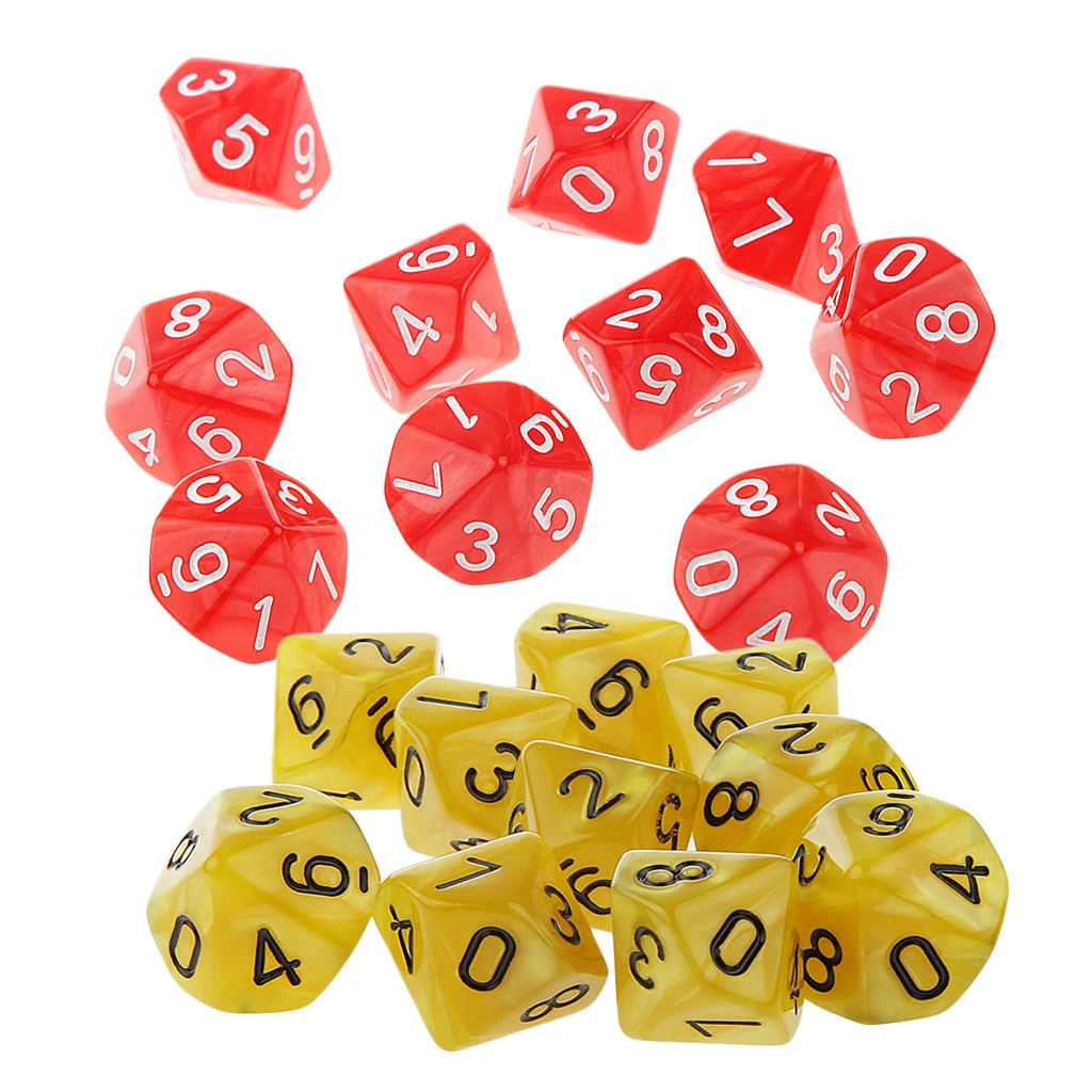 20x22 мм десятисторонняя игральная кость D10 для игры в подземелья D &amp TRPG ролевые