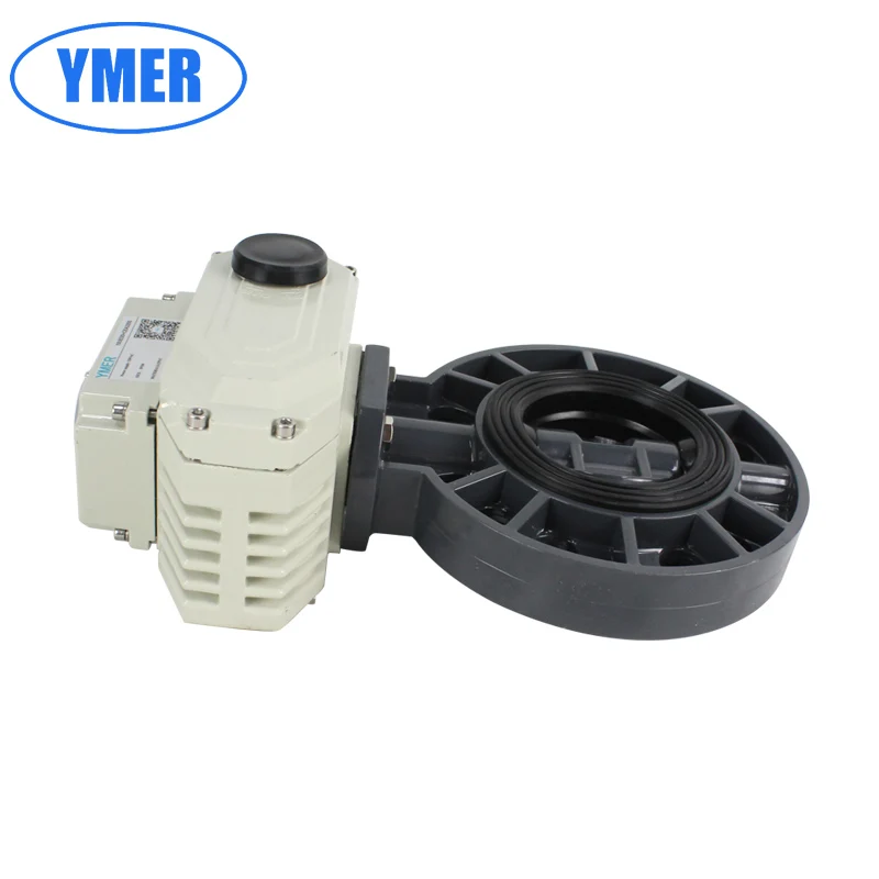 Электрический клапан-бабочка из ПВХ устойчивый к кислотам и щелочам химического