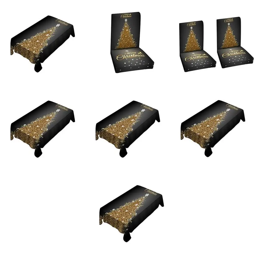 Рождественский Декор домашние чехлы на кресла стрейч набор скатерть поперечная