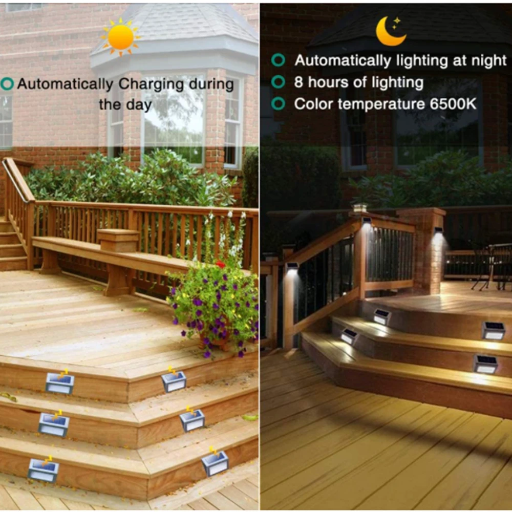8 светодиодный s Солнечная лампа на открытом воздухе Путь Лестница