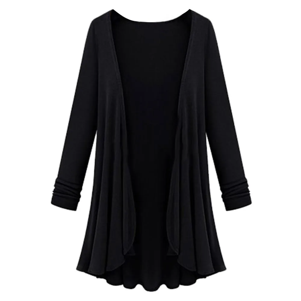 FREE OSTRICH Cardigan Women winter Top Thin Long Sleeve Sweater clothes women Drape Front Open Irregular outcoats 731 |