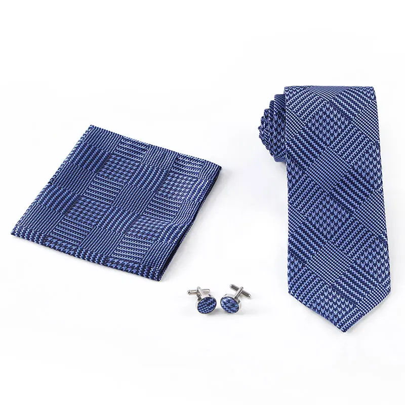 YISHLINE NECK TIE &amp HANDKERCHIEF CUFFLINK SET PLAID STRIPED FLORAL JACQUARD TIES POCKET SQUARE FOR MAN WEDDING BRIDEGROOM | Аксессуары