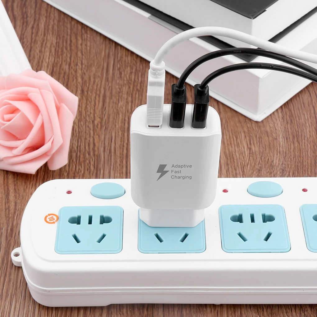 Штепсельная Вилка европейского стандарта 3 порта Смарт USB зарядное устройство