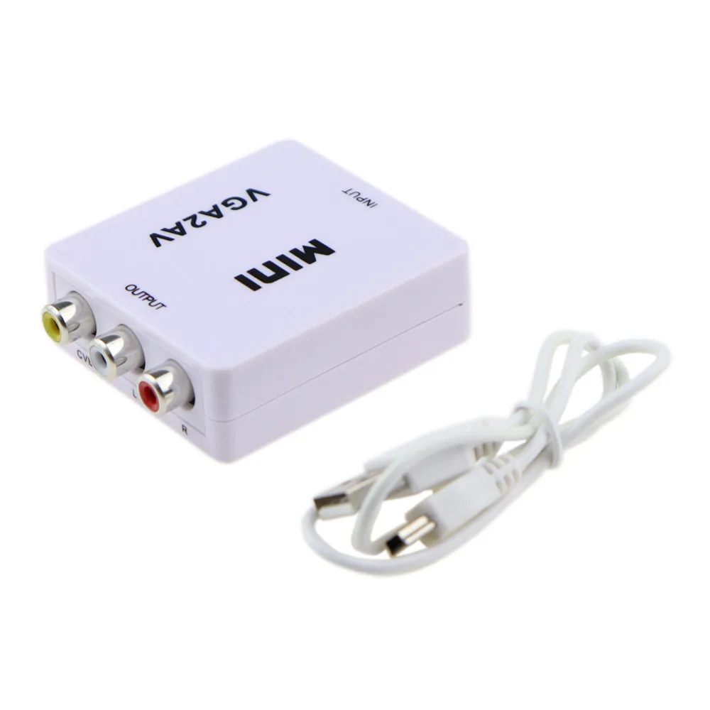 Видеоадаптер Zeadow 1080P VGA на AV TV RCA преобразователь VGA2AV CVBS с аудиовходом 3 5 мм для ПК