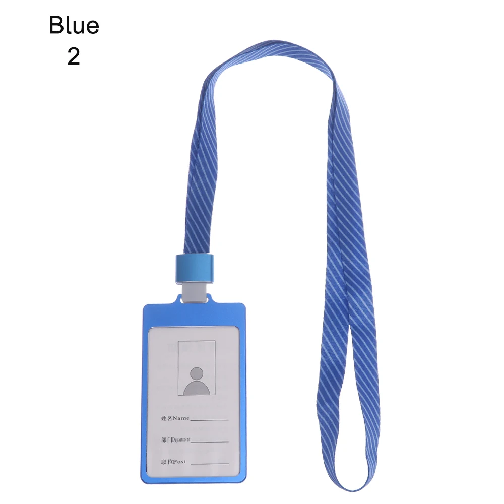 style 3-blue 2 Алюминиевый сплав держатель для карт имя работника ID карта Обложка металлический рабочий сертификат удостоверение личности значок ID Бизнес чехол - Цвет: style 3-blue 2