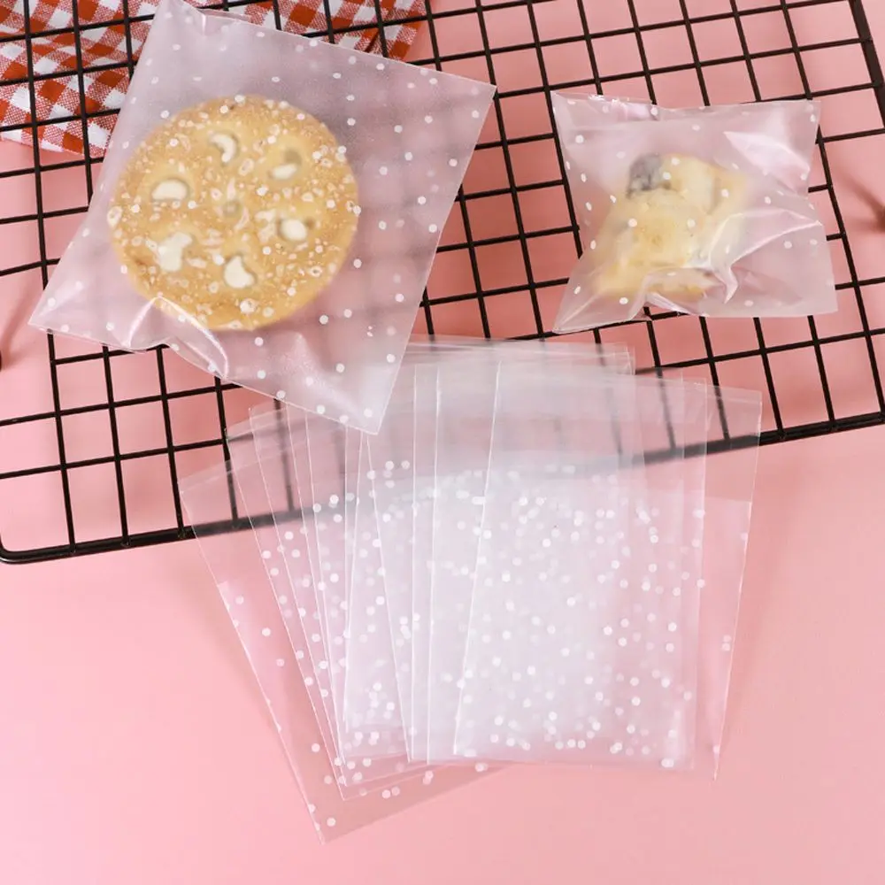 100 шт./лот пластиковые пакеты для печенья и конфет в горошек вишни закуска
