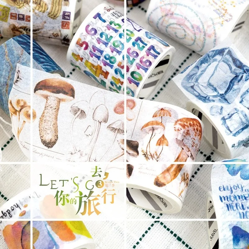 

Клейкая лента Let's Go Travel Washi Tape DIY для скрапбукинга, клейкая лента, принадлежности для школы и офиса, подарок, Канцтовары