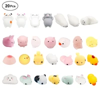 20pcs squeeze toys mini change color cute animals anti stress ball squeeze soft stickys stress relief funny gift toy