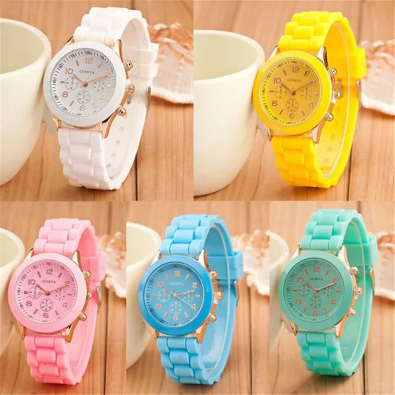 

Female Silicone Watches Sports Jelly Gel Analog Quartz Wrist Watch Ladies Rubber Hours Clock for Women