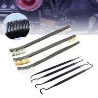 universal pick and brush set double headed 3 wire brushes and 4 nylon picks multipurpose car detailing cleaning tool accessories