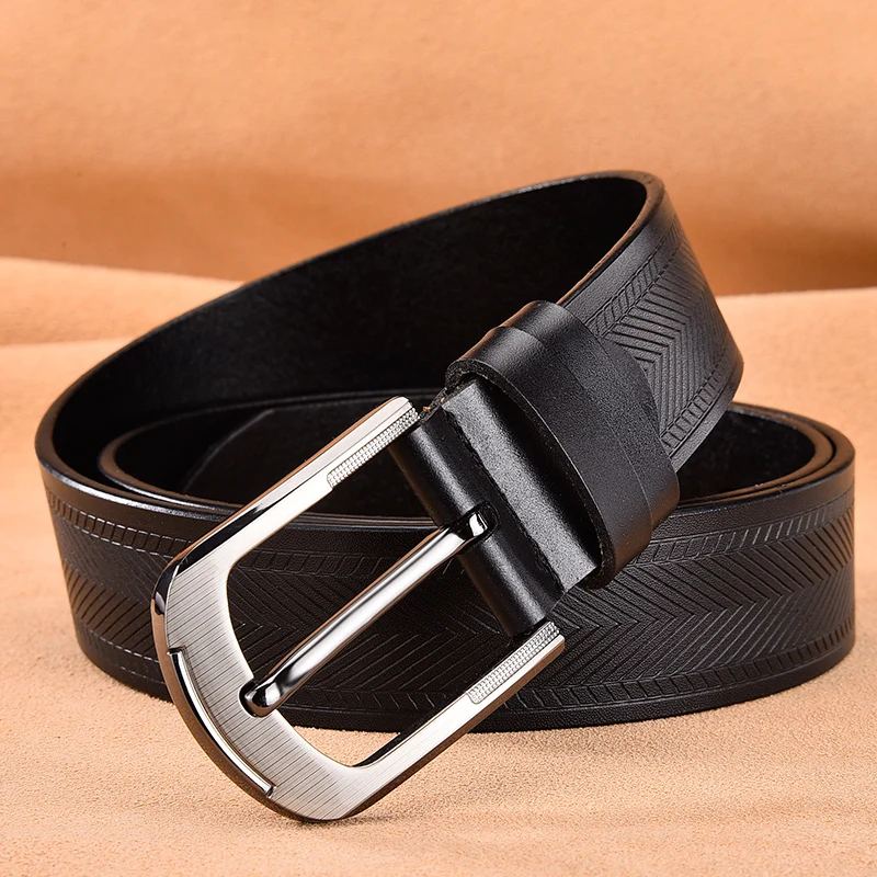 Aoluolan men belt black / brown/White/Camel of 100% real leather suit belt jeans wide 3.8cm waist 110-130cm Strap