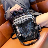microfiber synthetic leather diamond backpack women butterfly pattern designer luxury mochila blosas shoulder school bag