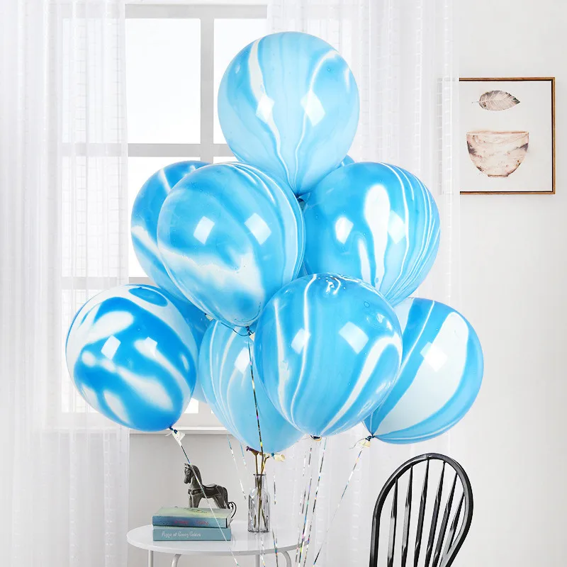 10 шт./лот 12-дюймовый Радужный воздушный шар цвет агат облако Черный Розовый