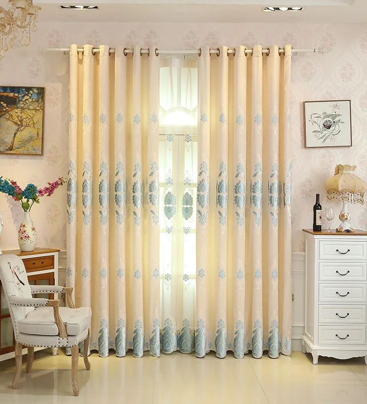 Новый продукт жаккардовые занавески из необработанной пряжи окрашенные в цветок