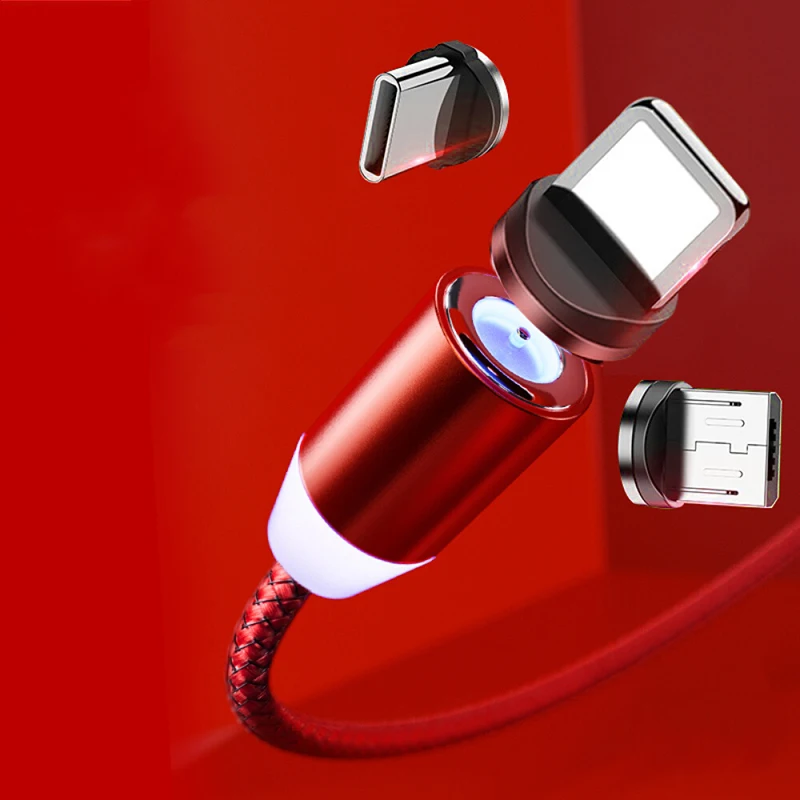 Магнитный кабель Micro USB 3 в 1 для iPhone Samsung Android быстрая зарядка магнитное зарядное
