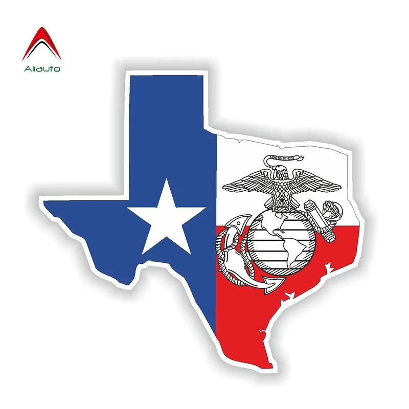 

Креативная Автомобильная наклейка Aliauto s Texas Usmc, карта, флаг, морская наклейка, США, военная Водонепроницаемая Солнцезащитная наклейка, 13 см * ...