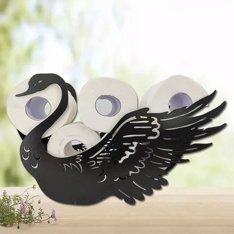 

New Toilet Paper Holder Metal Animals Wall Mounted Ornament Handmade Decoration for Living Room Bathroom Paper Holders Hardware