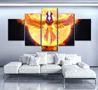 Настенная картина DotA 2 Fire Phoenix, холст 5 предметов, Современное украшение для гостиной, спальни, картина для дома и офиса