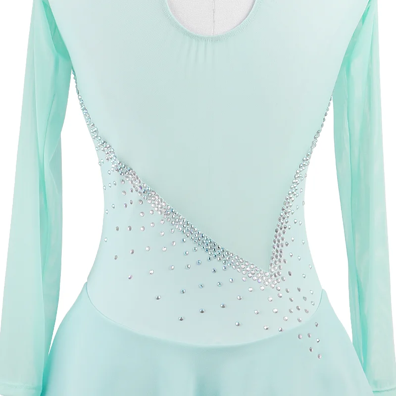

Figure Skating Dress Women girl Ice Skating Dress Clothes Light blue Gymnastics Costume Custom