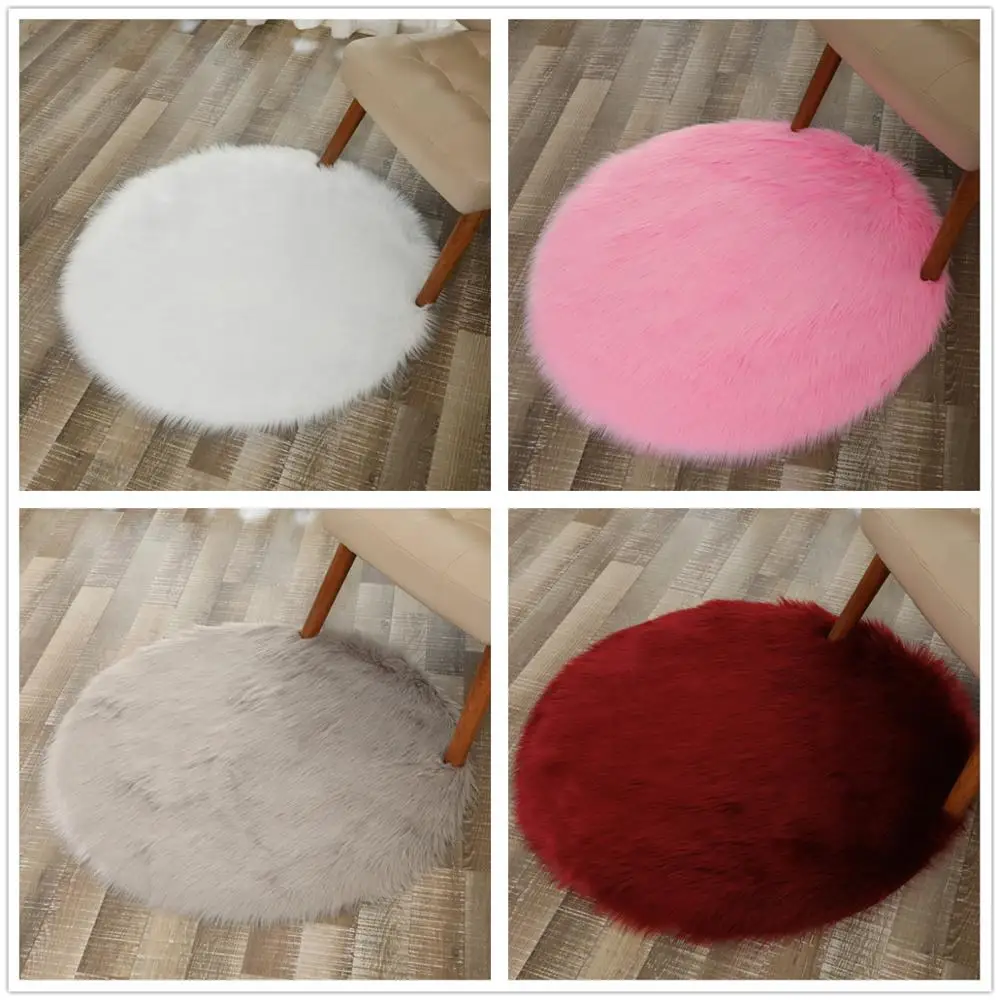 Розовый мягкий коврик из искусственной овчины Juneiour для спальни чехол стула
