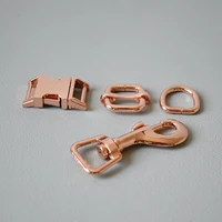 20 set metal buckle adjuster buckle D ring metal dog clasp 15mm webbing metal slider DIY pet collar strap bag belt accessory