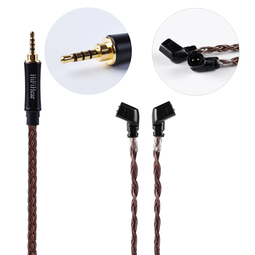 2.5QDC Горячее предложение! Распродажа! HiFiHear 16 Core посеребренный кабель 2,5/3,5 мм сбалансированный кабель для ZS10 PRO AS10 C10 C16 V90 V80 BA5 BLON BL-03 - Цвет: 2.5QDC