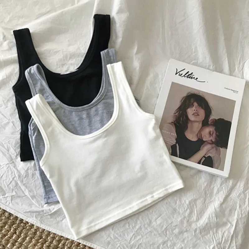

3 colors 2019 vintage summer Women solid color Camis Vest Tops Tees Slim Casual thin Tank Tops womens (F3504)
