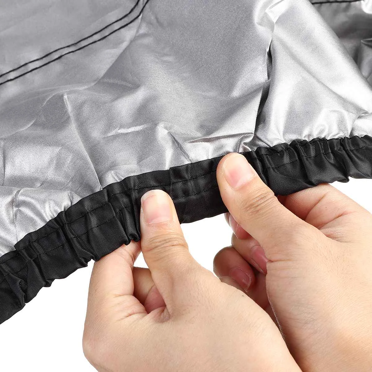 

Full Car Cover 190T Waterproof Universal SUV Snow Cover Anti UV Sunshade Vehicle Dustproof Case Cover Black w/ Reflective Strip