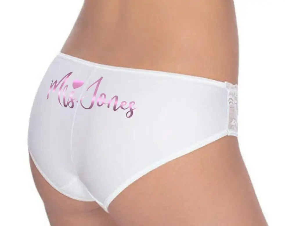 Индивидуализированные трусики невесты кружевное нижнее белье на заказ для